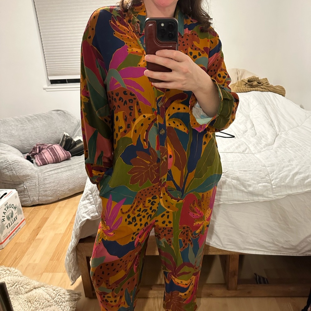 Farm Rio Colorful Patterned Jump Suit